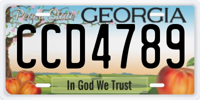 GA license plate CCD4789