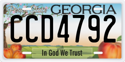 GA license plate CCD4792