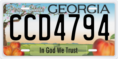 GA license plate CCD4794