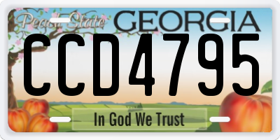 GA license plate CCD4795