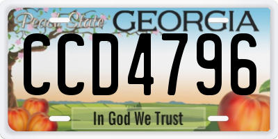 GA license plate CCD4796