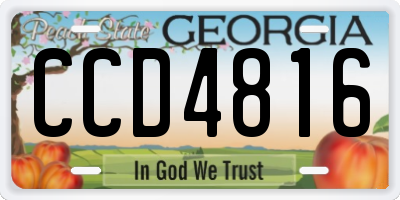 GA license plate CCD4816