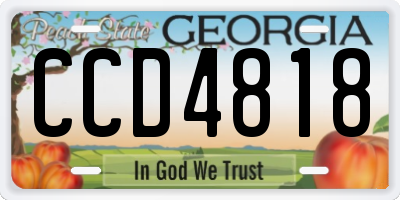 GA license plate CCD4818