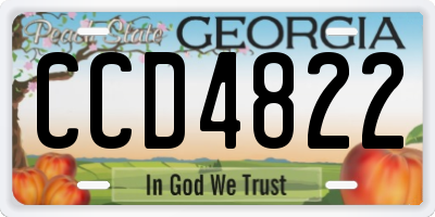 GA license plate CCD4822