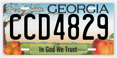 GA license plate CCD4829