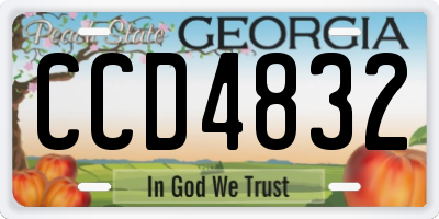 GA license plate CCD4832