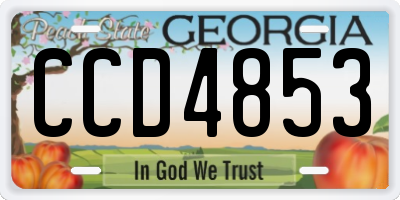 GA license plate CCD4853