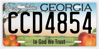 GA license plate CCD4854