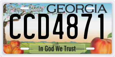 GA license plate CCD4871