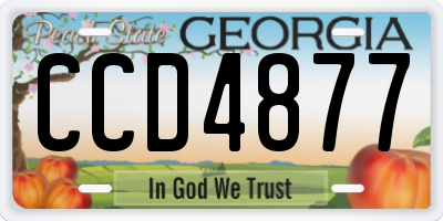 GA license plate CCD4877