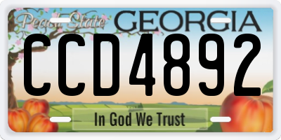 GA license plate CCD4892