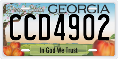 GA license plate CCD4902