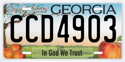GA license plate CCD4903