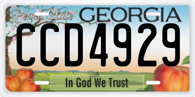 GA license plate CCD4929