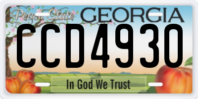 GA license plate CCD4930