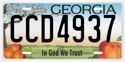 GA license plate CCD4937