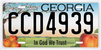 GA license plate CCD4939