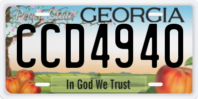 GA license plate CCD4940
