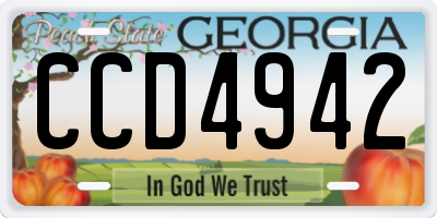 GA license plate CCD4942