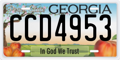 GA license plate CCD4953