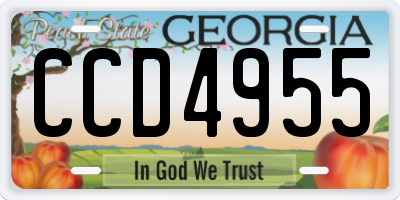 GA license plate CCD4955