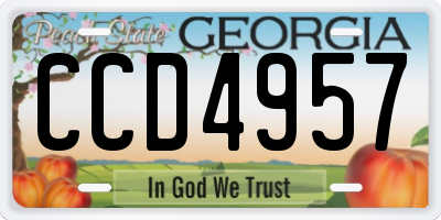 GA license plate CCD4957