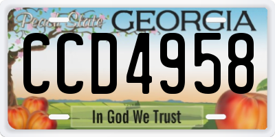 GA license plate CCD4958