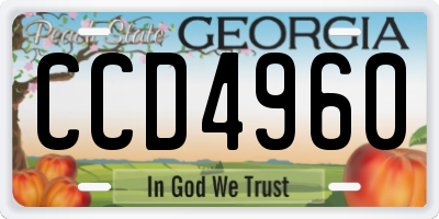 GA license plate CCD4960