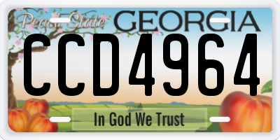 GA license plate CCD4964