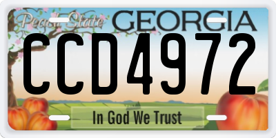 GA license plate CCD4972