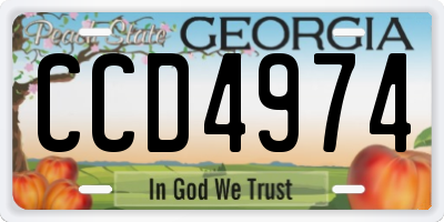 GA license plate CCD4974