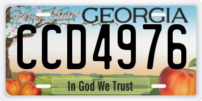 GA license plate CCD4976