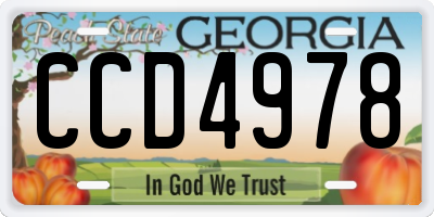 GA license plate CCD4978