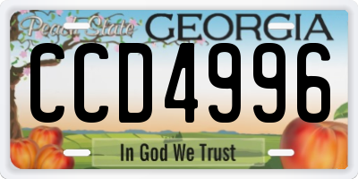 GA license plate CCD4996