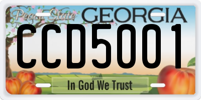 GA license plate CCD5001