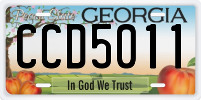 GA license plate CCD5011