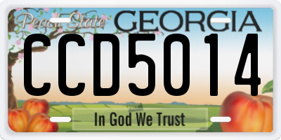 GA license plate CCD5014