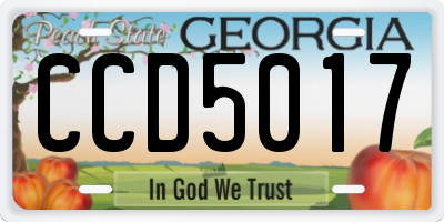 GA license plate CCD5017