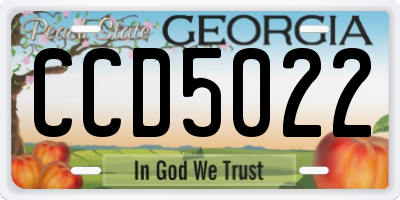 GA license plate CCD5022