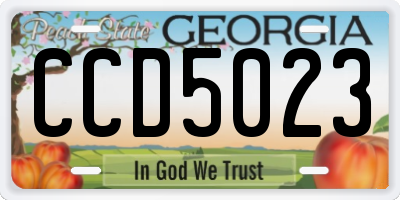 GA license plate CCD5023