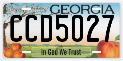 GA license plate CCD5027