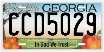 GA license plate CCD5029