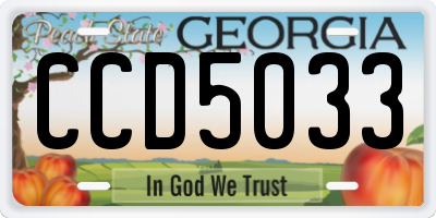 GA license plate CCD5033