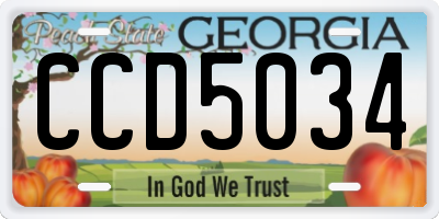 GA license plate CCD5034