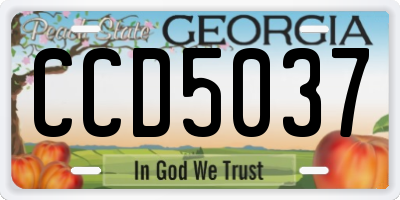 GA license plate CCD5037