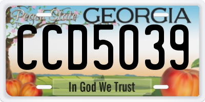 GA license plate CCD5039