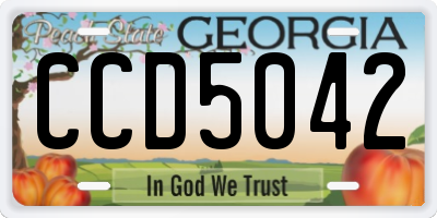 GA license plate CCD5042