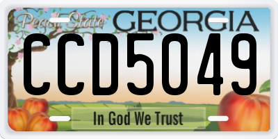 GA license plate CCD5049