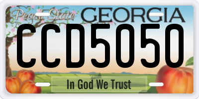 GA license plate CCD5050