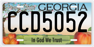 GA license plate CCD5052